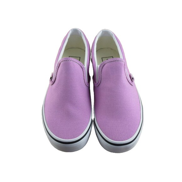 Vans Women's Classic Slip On Orchid Purple True White Canvas Shoes Sizes NIB - Picture 3 of 7